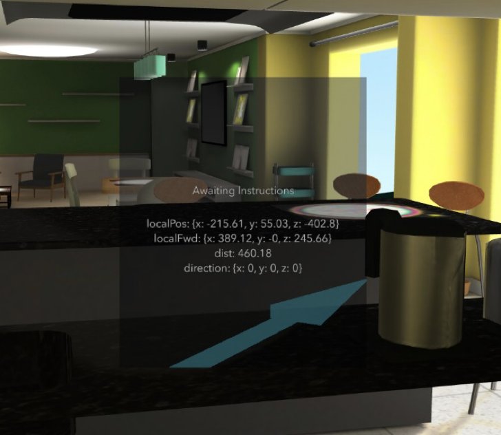 Lens Studio simulator showing the 3D arrow lens